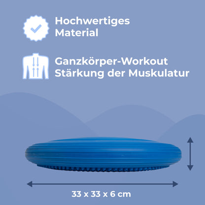 EVEREST FITNESS Balance Cushion - 33 cm diameter air cushion - Ball seat cushion for balance improvement - Orthopedic seat cushion for relieving back pain, Balance Pad - dark blue