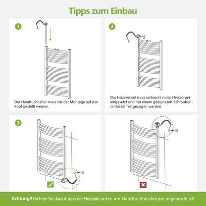 S'AFIELINA Heating Element with Thermostat for Bathroom Towel Warmer 300 watts European Plug White
