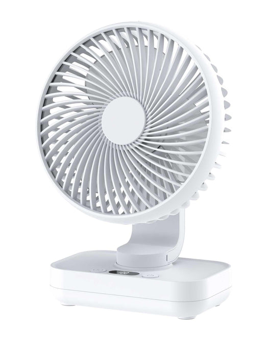 Joneytech Fan Quiet Automatic Oscillating, 4000mAh Battery USB Desk Fan 4 Speeds for Desk, Home, Picnics, and Office - LED Digital Display, 12V Mini Fan.