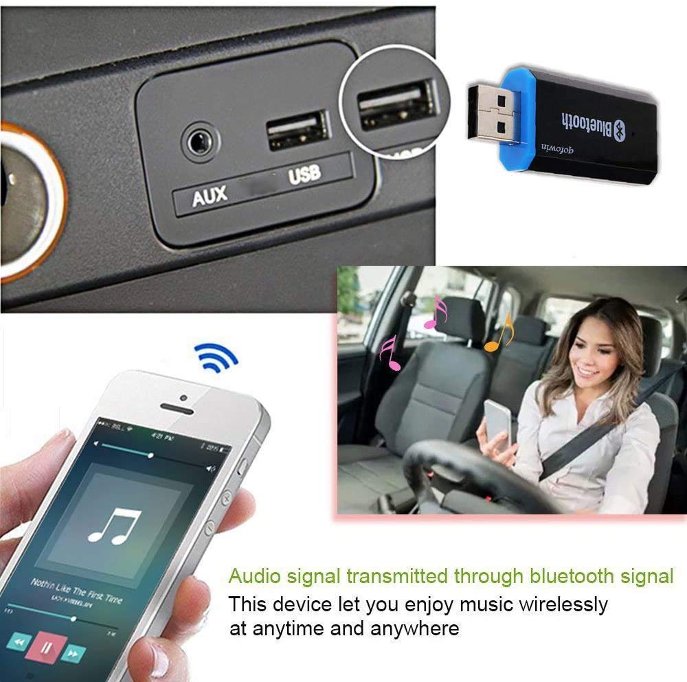 Bluetooth receiver for car, home stereo wireless music adapter for portable speakers, (AUX IN) with 3.5mm cable (H) LY-New