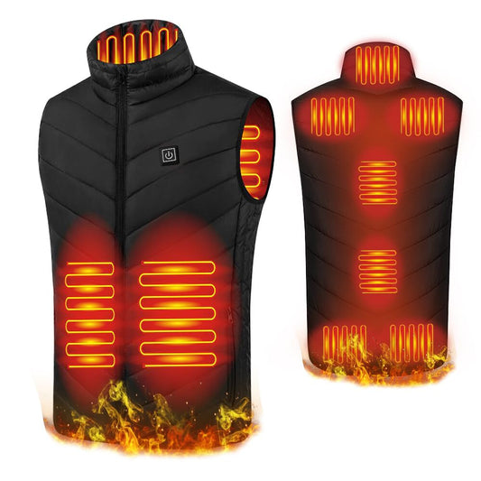 EBKCQ Heated Vest for Men Women, USB Rechargeable Heated Jacket with 3 Levels of Temperature and 9 Heating Areas, Waterproof Electric Heating Vest (L)