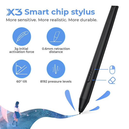 XP-PEN Artist 12 2nd generation graphics tablet with 11.9-inch display, 127% sRGB color space, X3 Smart Chip, and battery-free pen for illustration and image editing (Black)