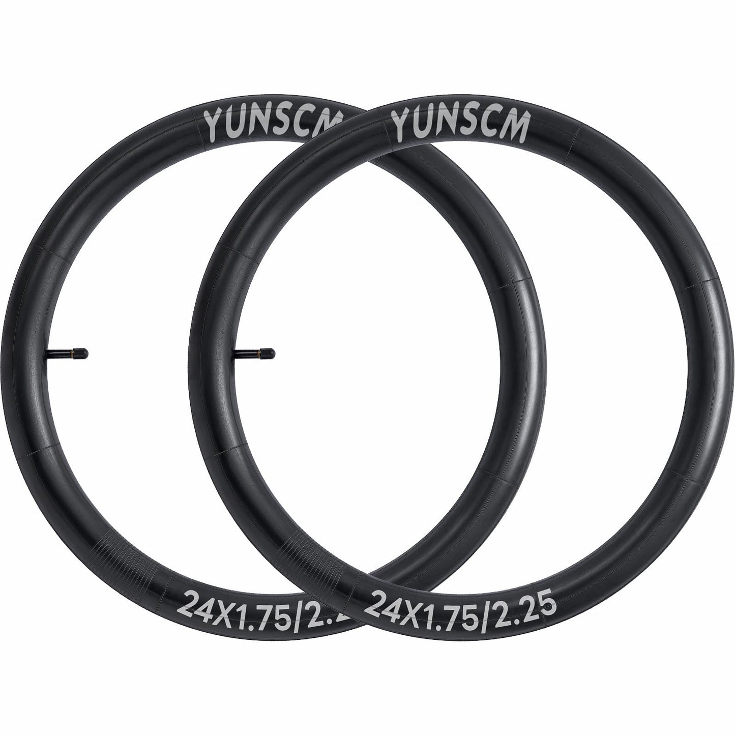 YunSCM 2PCS 45/57-507 Thickened 24 Inch Inner Tube 24x1.75 24x1.95 24x2.0 24x2.10 24x2.125 24x2.25 AV32mm Valve Compatible with 24 Inch Bike Tube/Mountain Bike/E-Bike 24x1.75/1.95/2.125/2.25