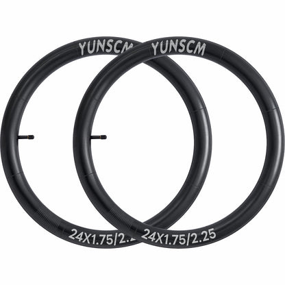YunSCM 2PCS 45/57-507 Thickened 24 Inch Inner Tube 24x1.75 24x1.95 24x2.0 24x2.10 24x2.125 24x2.25 AV32mm Valve Compatible with 24 Inch Bike Tube/Mountain Bike/E-Bike 24x1.75/1.95/2.125/2.25