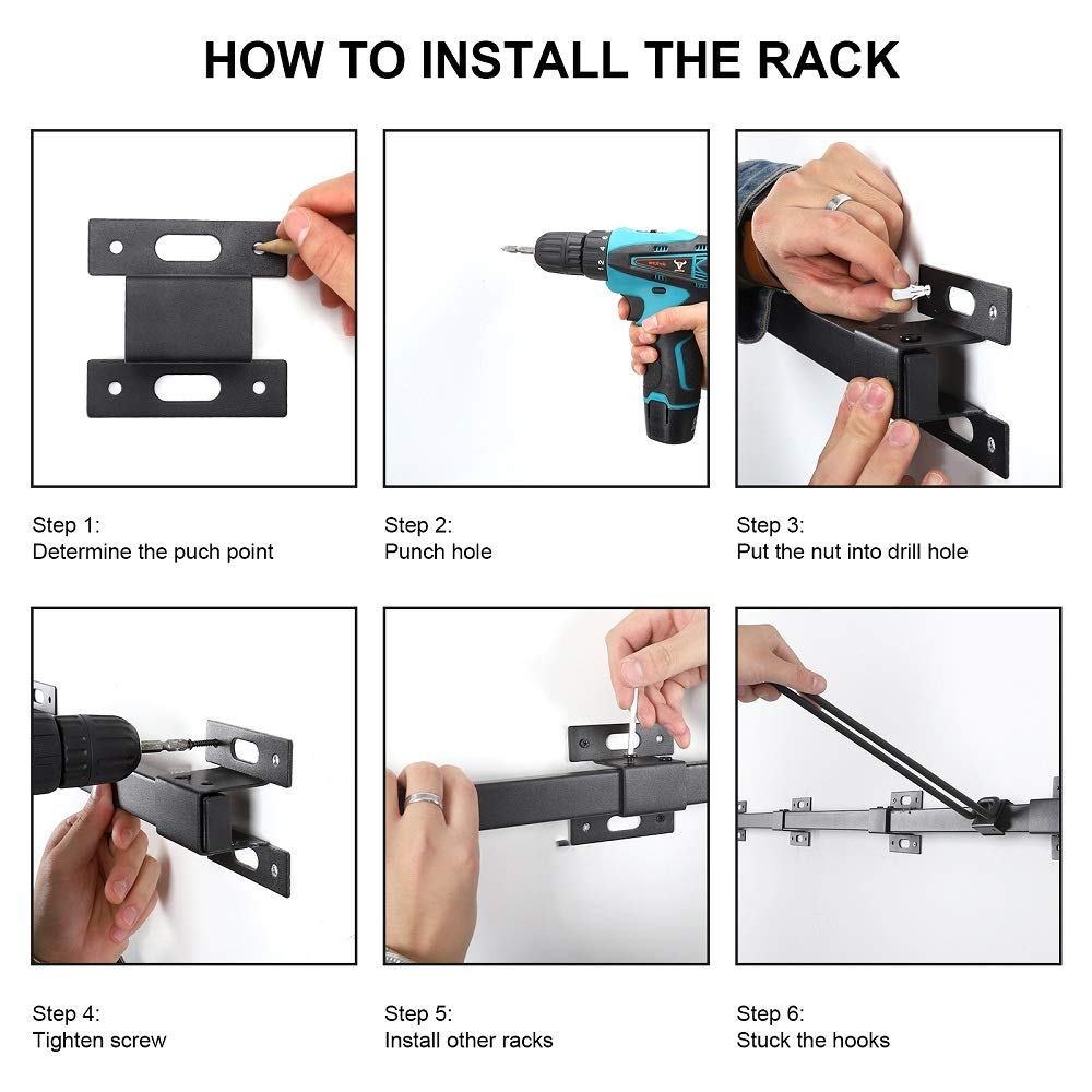 ANTOPY Ski Storage Rack Snowboard Stand Wall Mount Heavy Duty Metal Ski Wall Rack Holds up to 10 pairs, 200 pounds for Home and Garage Storage Organizer Hanger 3 Racks