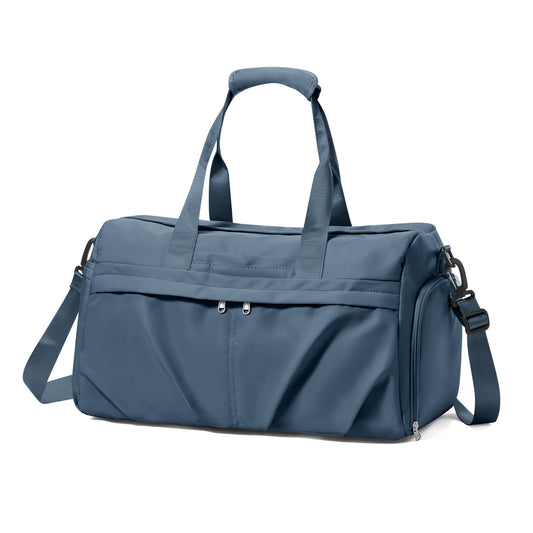HYC00 Sport Duffel Bag Women's Gym Bag with Shoe Compartment, Travel Bag, Weekender, Carry-on Bag for Plane, Fitness Bag, Swim Bag, Training Bag, Overnight Bag, Royal Blue.