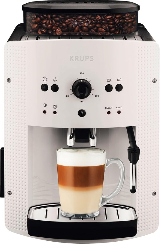 Krups EA8105 Fully Automatic Coffee Machine, Automatic Cleaning, 2-Cup Function, Coffee Maker in White & F 088 01 Water Filter for all Orchestro Models Espresso/Coffee Machine Accessories