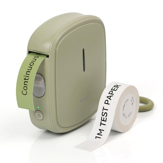 Cute Bluetooth Label Printer Self-Adhesive, Portable Mini Labeling Machine, USB Charging Label Printer, label maker for Home, Office, Date, Name, Compatible, iOS & Android, Green