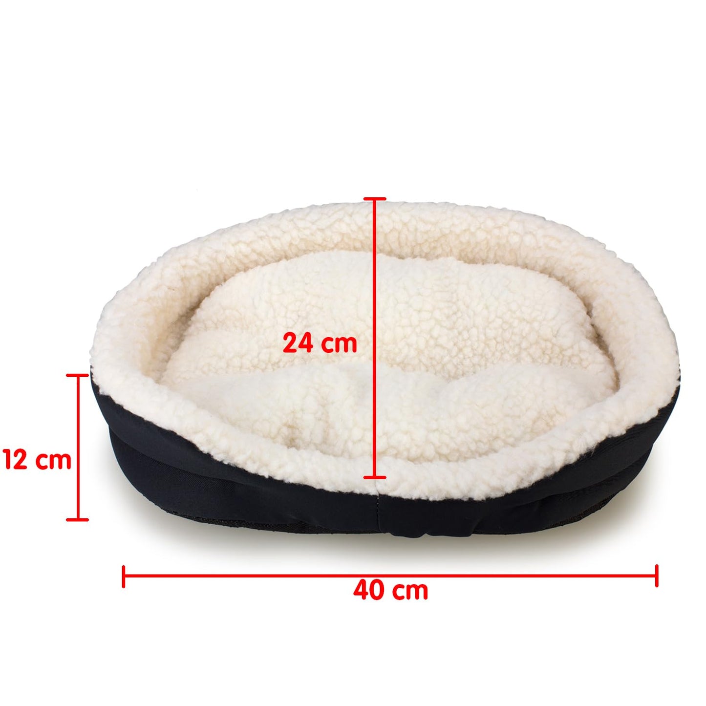 Arquivet plush rabbit cradle, soft and warm bed, hammock for rabbits and small mammals, Black, 40 x 24 x 12 cm.