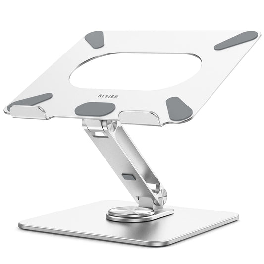 BESIGN LSX7 Laptop stand with 360 Swivel Base, Adjustable ergonomic Notebook Stand, Laptop stand compatible with 10-15.6" Laptops (Silver)