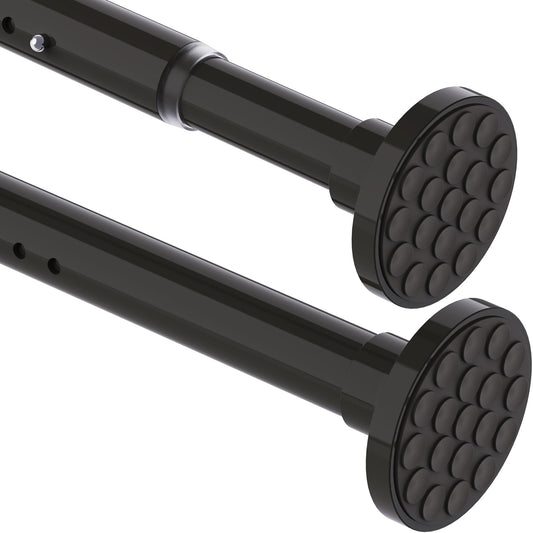 Curtain rod 300 cm long, extra long curtain rod, tension rod without drilling, extendable rod for bathroom or bedroom in black (255-310 cm, diameter 32 mm).