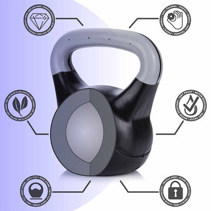Body & Mind® Kettlebell Dumbbell 2-20 kg - Workout Weight Dumbbell for Strength Training - Professional Fitness Swing Dumbbell made of plastic (f - 10 kg)