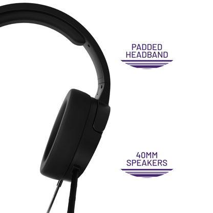 STEALTH Panther Gaming Headset Over Ear for PS4/PS5, Xbox, Switch, PC with flexible microphone, 3.5mm jack, 1.5m cable, lightweight, comfortable, and durable.