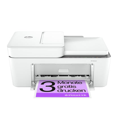HP DeskJet 4220e All-in-One printer, 3 months free printing with HP Instant Ink included, HP+, printer, copier, scanner, mobile faxing, WiFi, automatic document feeder, White