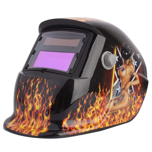 Automatic solar welding helmet with DIN9-13 variable shades and automatic darkening feature. (Sexy girl)