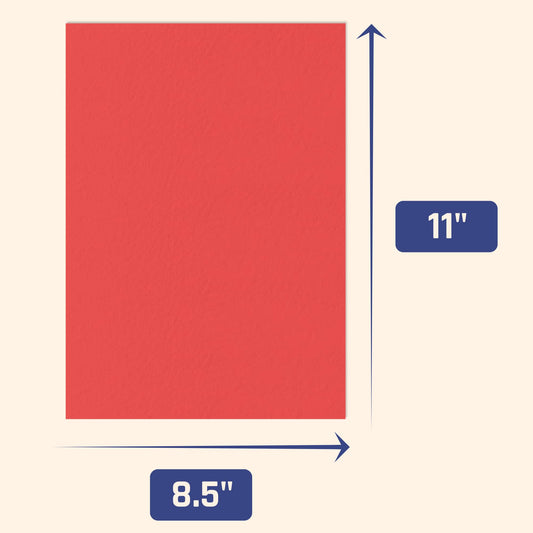 24 pieces, 230gsm - Cardstock Paper Red, 8.5" x 11"