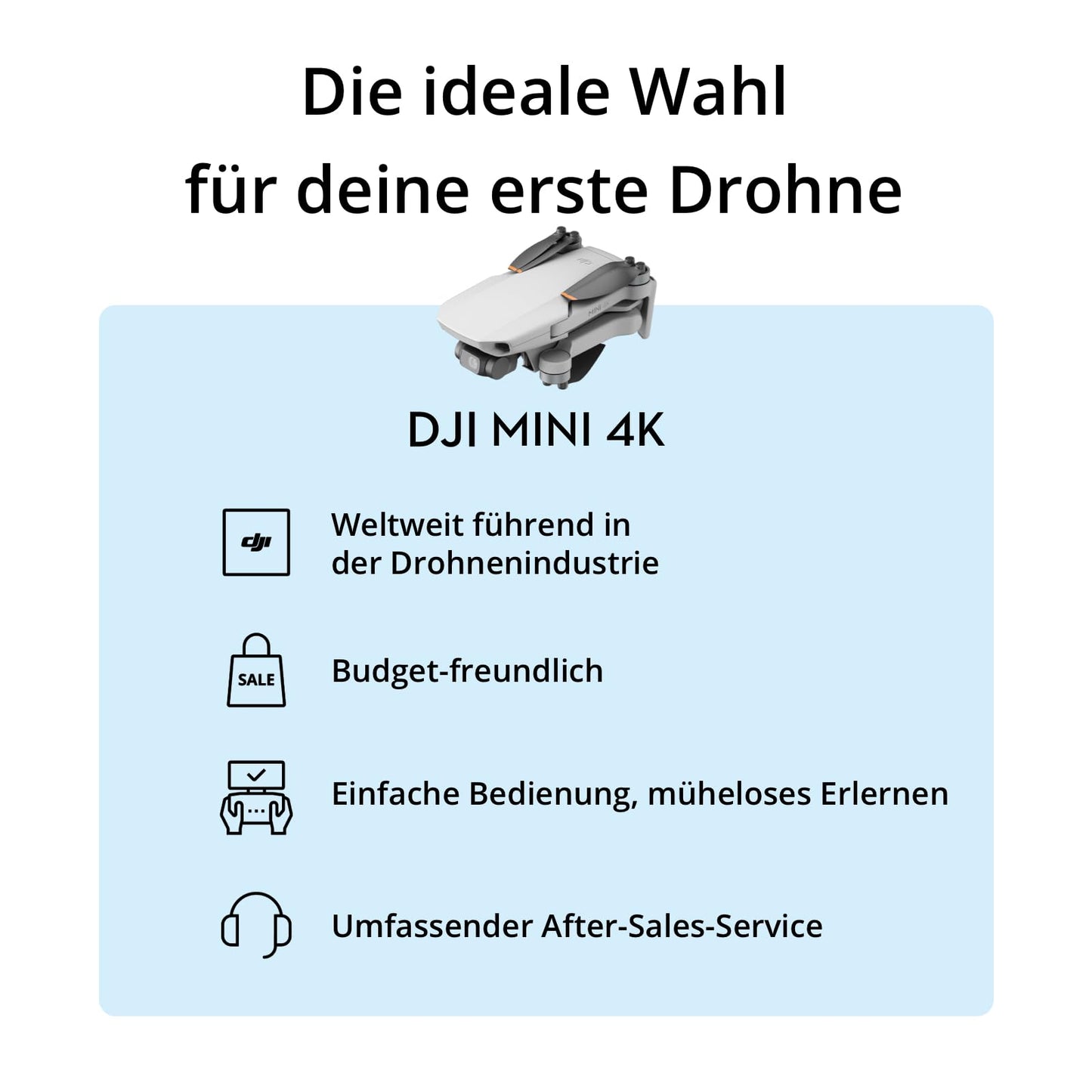 DJI Mini 4K Combo with 2 batteries, 4K UHD camera drone for adults, < 249 g, 3-axis gimbal stabilization, 10 km video transmission, auto return, 2 batteries for 62 min flight time, QuickShots