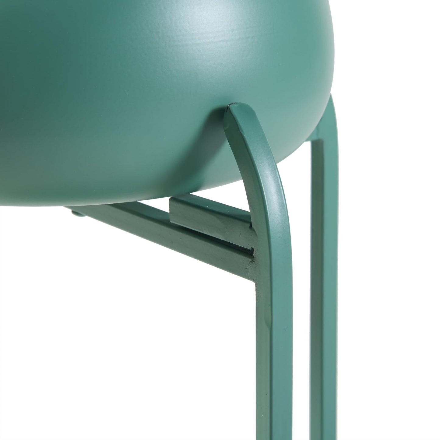 [en.casa] Altena flower stand with plant pot and shelf made of metal in green, plant shelf 80.5 x 40 x 40 cm, flower column for indoors, plant pot stand