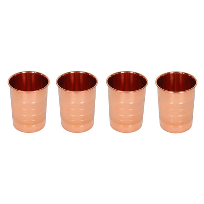 Zap Impex Copper Water Jug with 4 Copper Glasses - 1.6 l - 100% pure copper - Ayurvedic drinking set for home, restaurant, bar, and garden.