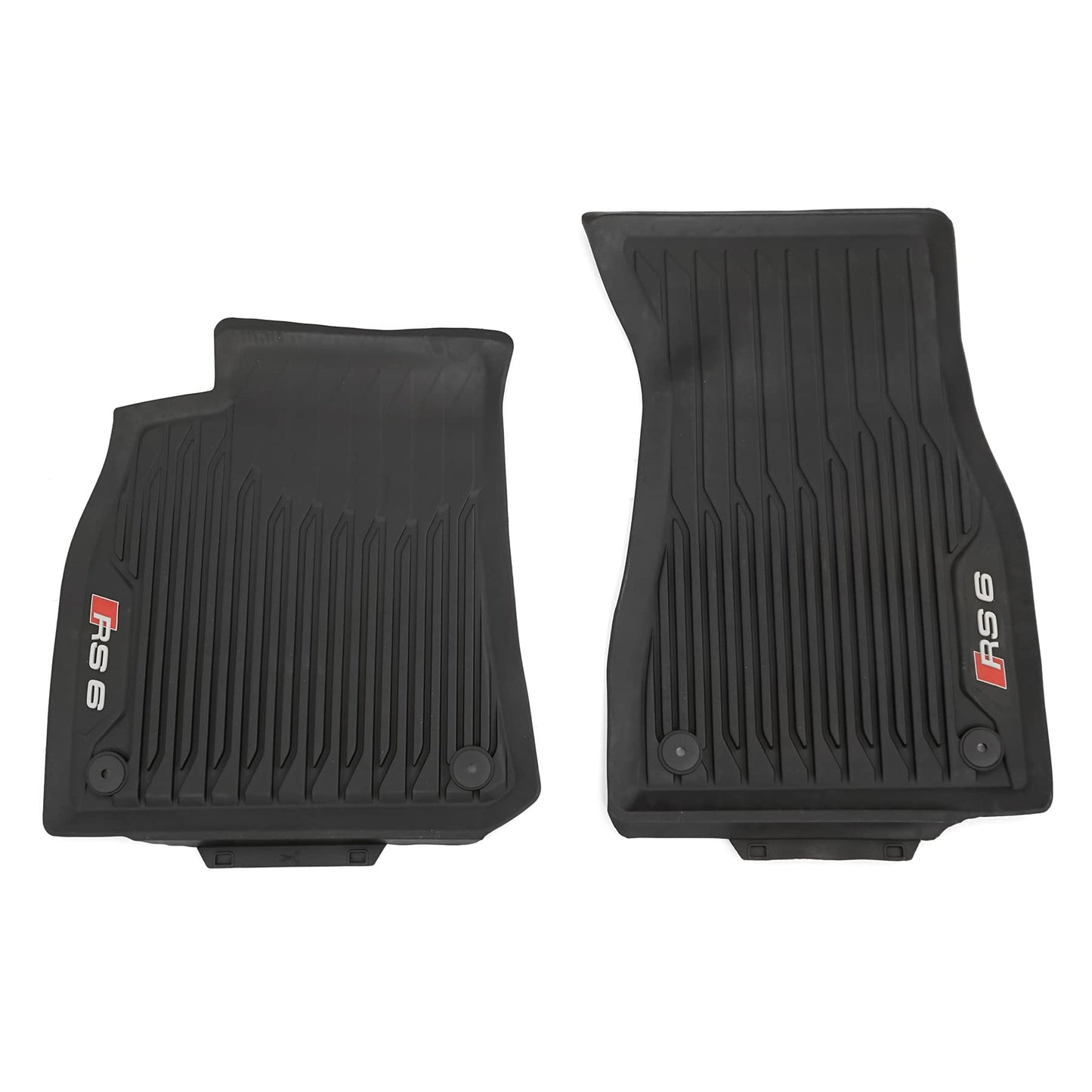 Audi 4K1061501A041 Rubber Floor Mats Front 2X Premium All-Weather Rubber Mats, with RS6 Lettering