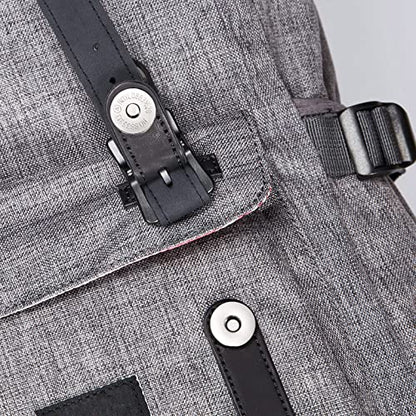 KAUKKO backpack for men and women. Beautiful and well-designed daypack with laptop compartment for 15" notebook. Ideal for school and university. 22L capacity, in gray.