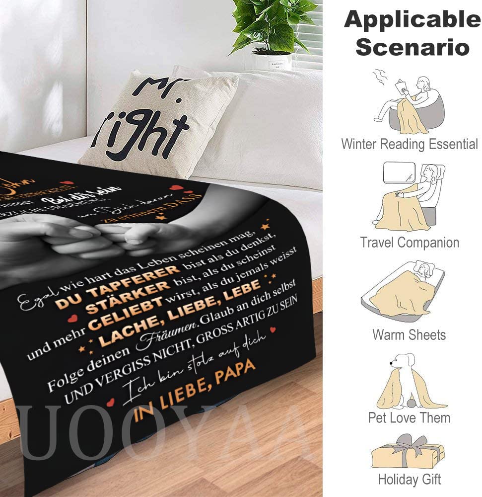 UOOYAA Personalized Blanket Gift, Blanket for My Son, Blanket from Dad to Son, Positive Encouragement and Love Son Flannel Blanket