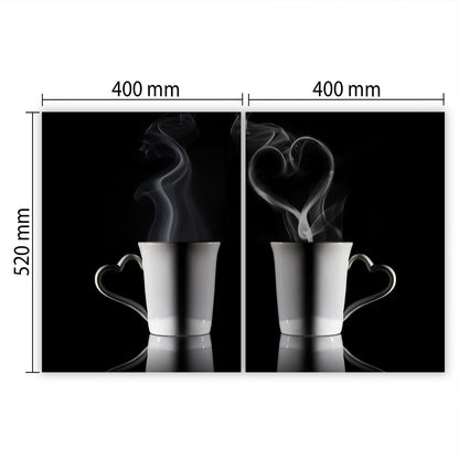 SMTDeco stove cover glass ceramic hob cover hob cover hob plate covers induction hob 2 x 40x52 cm two-piece coffee black