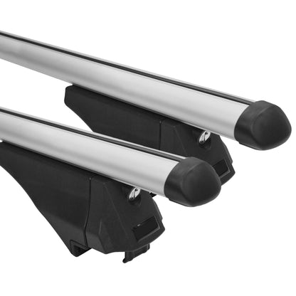 FISCHER roof bars CrossLine L, for bike racks, roof boxes or ski holders, for integrated roof rails, load capacity 75 kg, pre-assembled, including lock, bar dimensions 45 x 28 mm, bar length 120 cm.