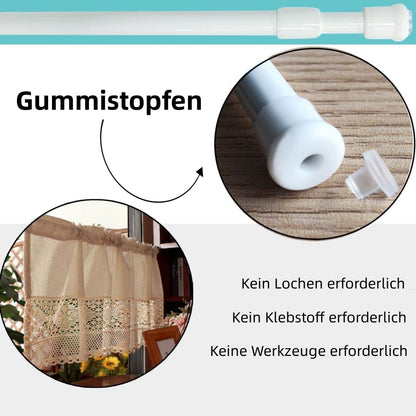 3 pieces of tension curtain rods, no drilling needed. Adjustable telescopic rods for curtains, cabinets, and kitchens. Color: white (45-60cm).