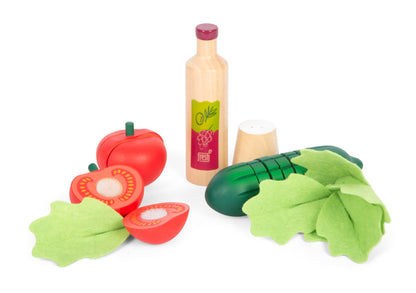 Small Foot Cutting Set Salad "Fresh" made of wood, food toy for children's kitchen, for children aged 3 and up, 12612