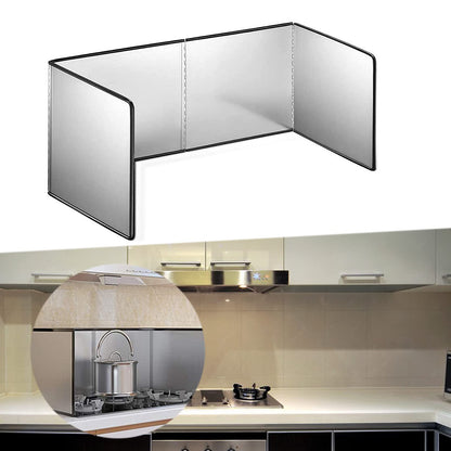 WMLBK Stainless Steel Splash Guard, Foldable Kitchen Splash Plate Oil Fume Baffle Stove Splash Guard (30x80x40cm)
