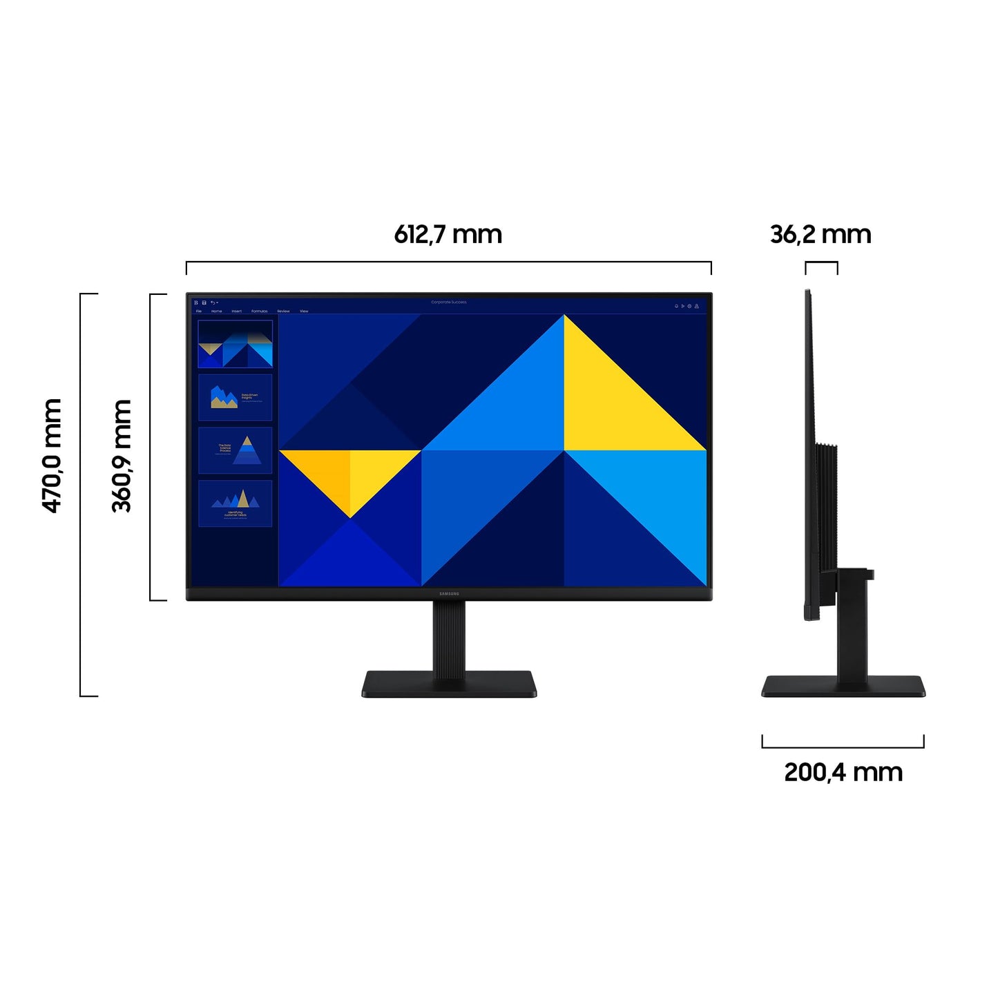 Samsung 27 inch Essential S3 S30GD, Full HD 1080p (1,920 x 1,080), PC monitor, screen, 100 Hz, IPS panel, Game Mode, Off Timer Plus, Eye Saver Mode, Flicker Free, LS27D304GAUXEN