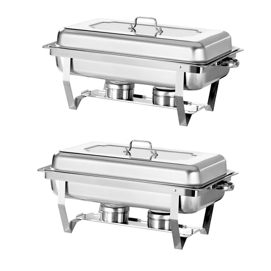 Jacgood Chafing Dish Pro Set Toulouse, Stainless Steel Buffet Warmer, Food Warmer, Rechaud, Chafing Dishes for Catering, Buffet, and Party (2 Pack)