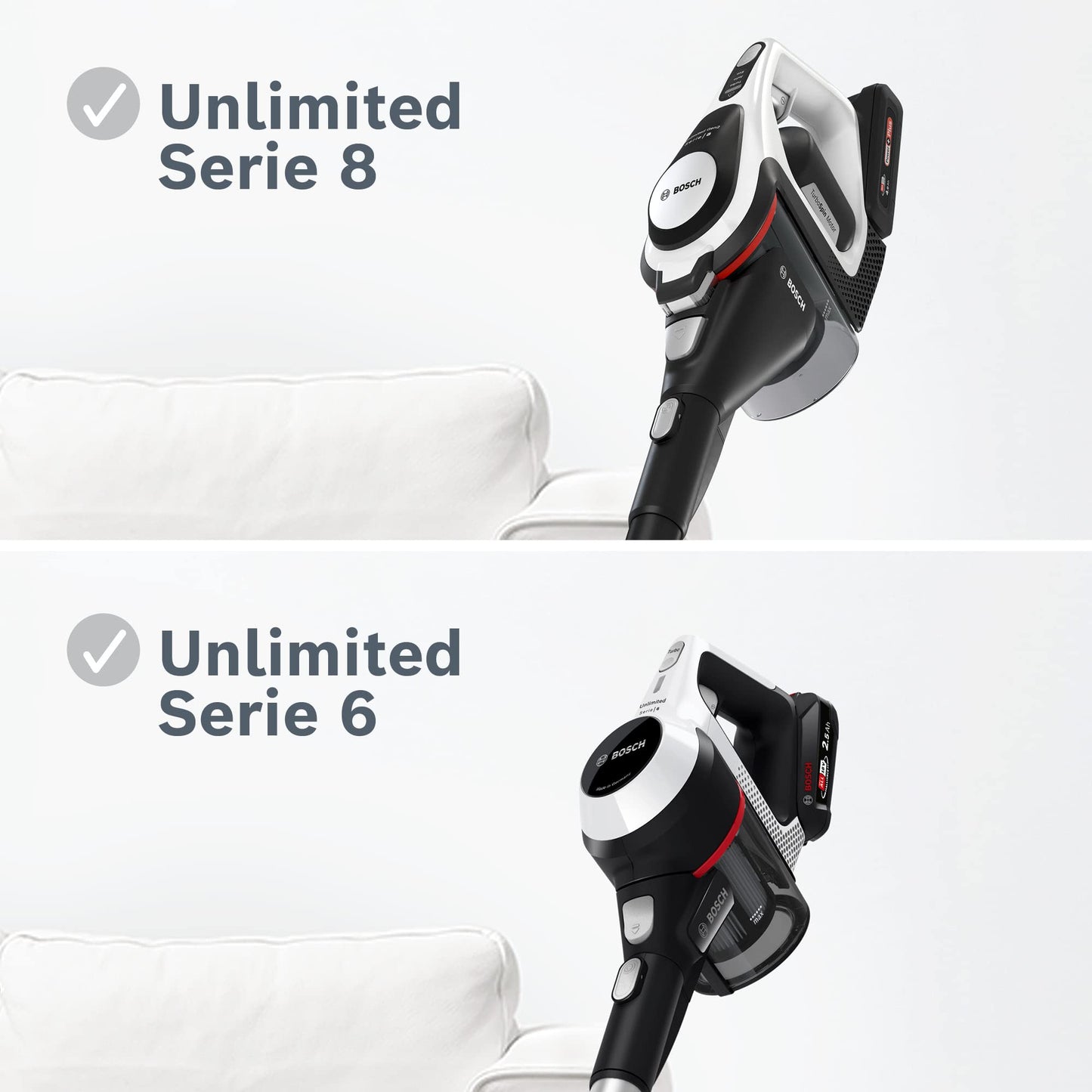 Bosch hard floor soft nozzle BHZUHF, suitable for cordless Unlimited Series 6 and 8 battery vacuum cleaners, for parquet and tiles, LED lighting, gentle cleaning, original accessory, black