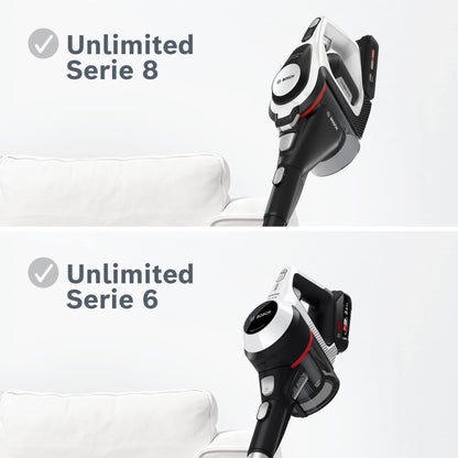 Bosch hard floor soft nozzle BHZUHF, suitable for cordless Unlimited Series 6 and 8 battery vacuum cleaners, for parquet and tiles, LED lighting, gentle cleaning, original accessory, black