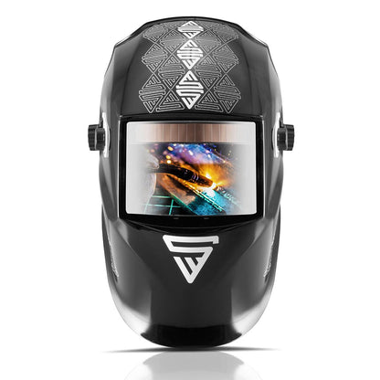 Steel Factory Automatic Welding Helmet 3 in 1 ST-550L - Welding helmet with Real Colour, automatic darkening DIN 5-13, optical class 1/1/1/1, viewing area 98 x 55 mm, includes 5 replacement lenses.