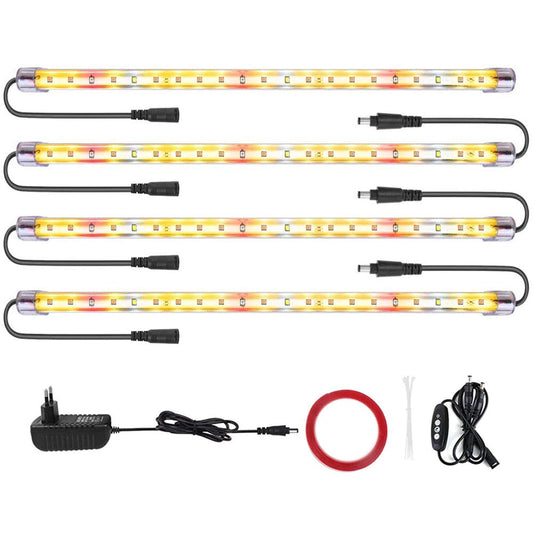 CXhome LED Plant Lamp Full Spectrum 3500＆Red LED Strip with Timer 3/6/12 Hours Dual Channel 4 Brightness Level LED grow light for indoor plants gardening (84 LEDs)