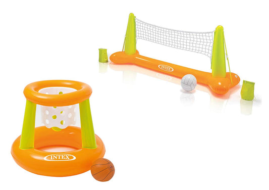 Intex Water Play Floating Hoops, Multicolor, 67 x 55 cm (Floating Hoops - Game + Pool Volleyball Game!)