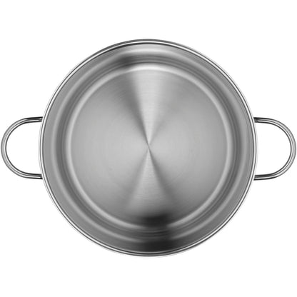 WMF Vegetable Soup Pot Induction 28cm, Metal Lid with Steam Vent, Large Cooking Pot 14L, Cromargan Stainless Steel Brushed, Large Uncoated Pot, Oven safe.