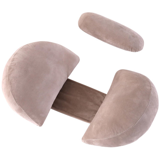 MINGPINHUIUS Pregnancy Pillow Nursing Pillow, U-shaped Pregnancy Pillow, Side Sleeper Pillow with Removable and Washable Cover, Support for Back Belly Hips Legs (Khaki)