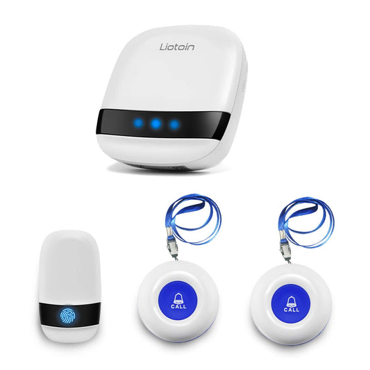 LIOTOIN Emergency Button for Seniors Emergency Alarm Wireless Home Care Senior SOS Alarm System Set 3 Senders 1 Receiver Nursing...