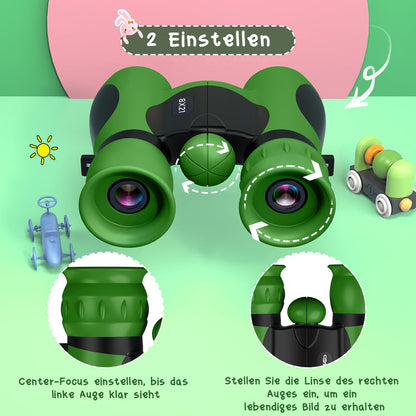 Binoculars for Kids 8X21 Magnification, Mini Binoculars Kids Toy for Ages 3-12, Outdoor Toy Telescope Kids Gifts for Little Boys - Easter Gifts for Kids