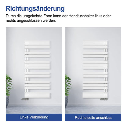 Meykoers towel radiator Flat 89x40cm Bathroom radiator Panel White Towel warmer Side connection Design radiator