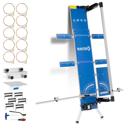 BAUTEC GAZELLE Model 4 » Styrofoam Cutter 200 Watt / 1,300mm » extended edition » includes 10 cutting wires, scaffold holder, 6 Styrogrips, sanding rasp, toolkit » Hot wire cutter