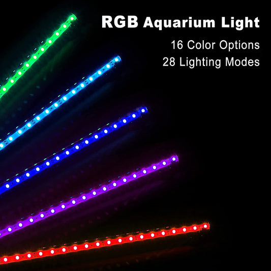 GreenSun aquarium lamp, aquarium lighting, LED aquarium light with app remote control, RGB multicolor, IP68 waterproof, for freshwater aquarium light 28cm