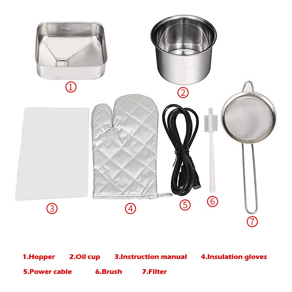 Automatic oil press 1500W Extractor Oil Expeller for flaxseed, peanut, hemp seed, sesame, sunflower.