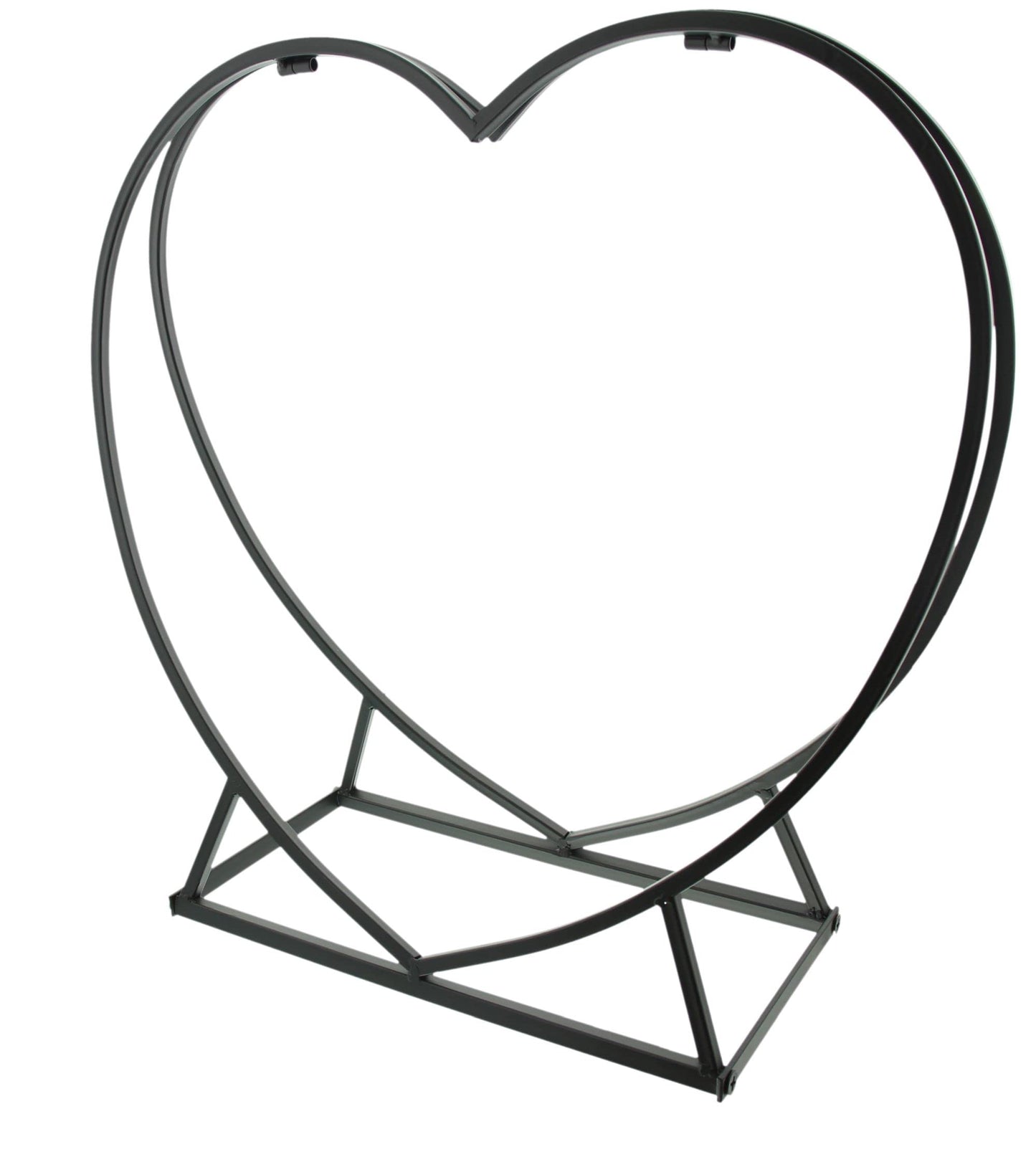 FRANK FLECHTWAREN fireplace log holder in heart shape, fireplace wood holder, fireplace log basket, heart shaped fireplace wood rack, wedding gift, romance, Valentine, 55 x 18 x 54 cm.