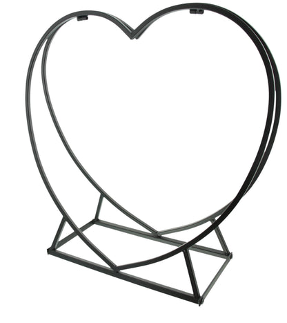 FRANK FLECHTWAREN fireplace log holder in heart shape, fireplace wood holder, fireplace log basket, heart shaped fireplace wood rack, wedding gift, romance, Valentine, 55 x 18 x 54 cm.
