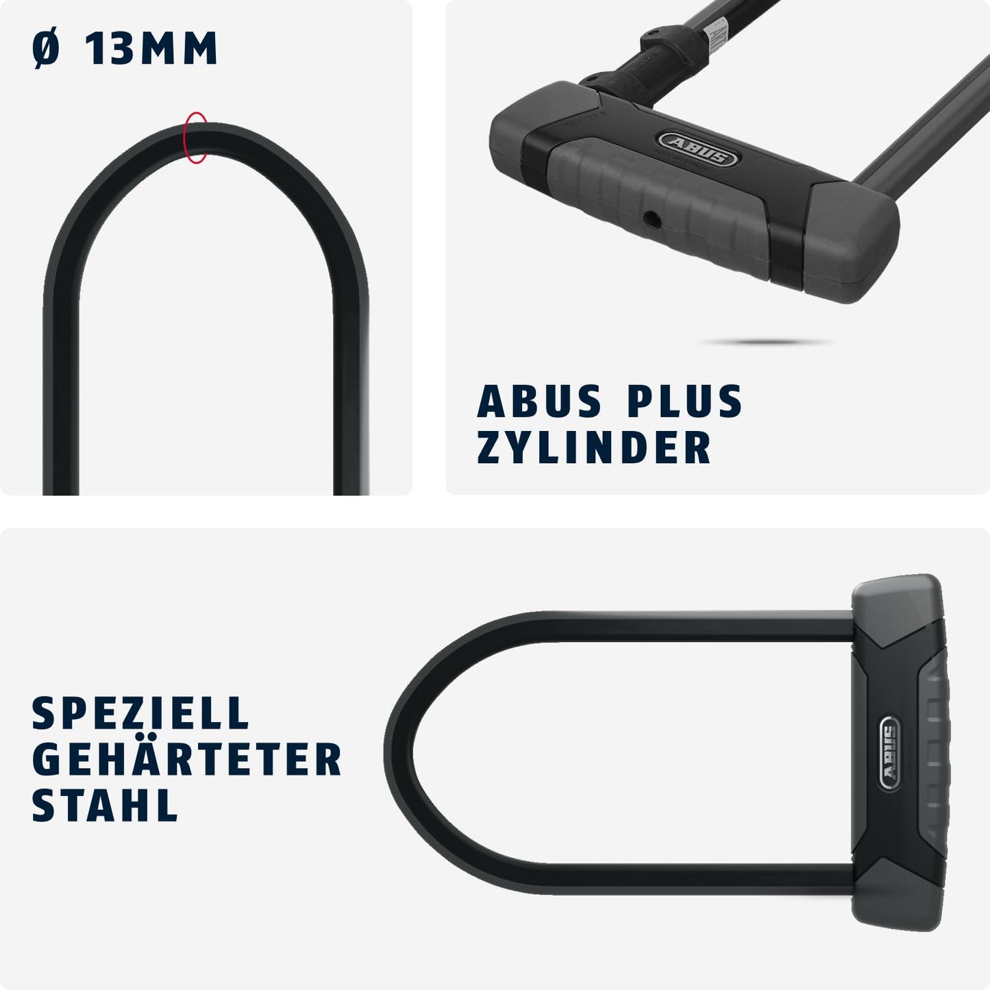 ABUS U-lock Granit XPlus 540 + USH Mount - Bike lock with 13mm shackle and XPlus cylinder - ABUS Security Level 15-230mm shackle height