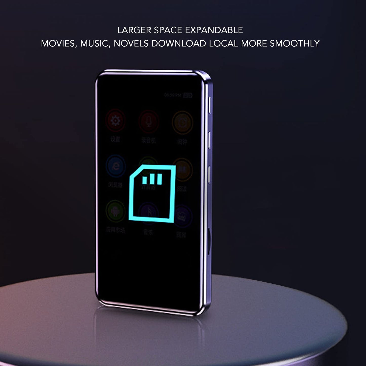 MP3-MP4 player with Bluetooth and WiFi, Portable, Lossless 3.97-inch Full Touchscreen MP4 Music Player with Voice Recorder, E-Book, Headphones, Digital HiFi Audio Player (M26B (Quad-Core) 8GB)